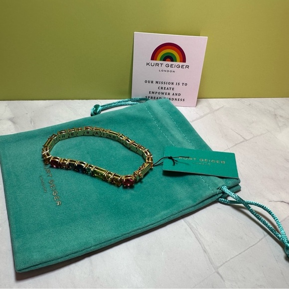 Kurt Geiger Spread the Rainbow Tennis Bracelet Multicolor NWT and dust bag - Picture 2 of 10